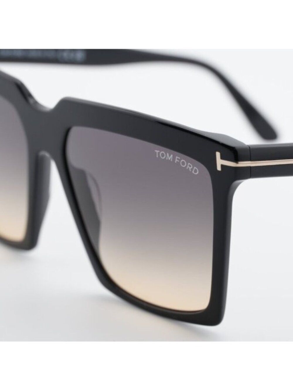 New Tom Ford FT0764 01B Sabrina Sunglasses Black Square Frame, Smoke Lenses - Picture 8 of 10